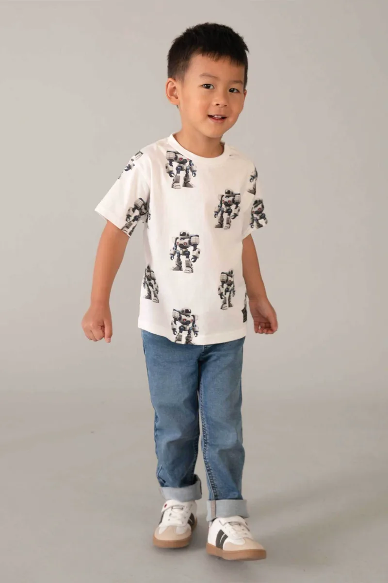 Mayoral παιδική μπλούζα με all-over print - 3068-S26 Κρέμ