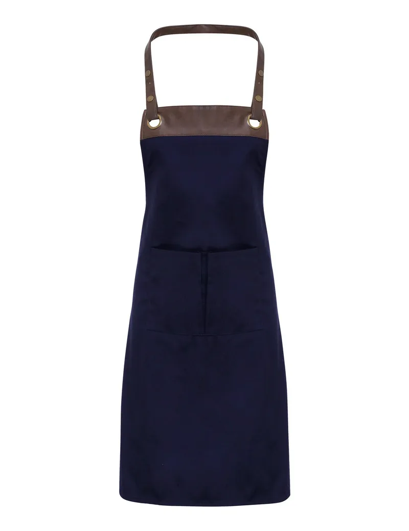 Ποδιά Ολόσωμη με τσέπη Espresso Premier PR123 Navy/Brown Navy/Brown