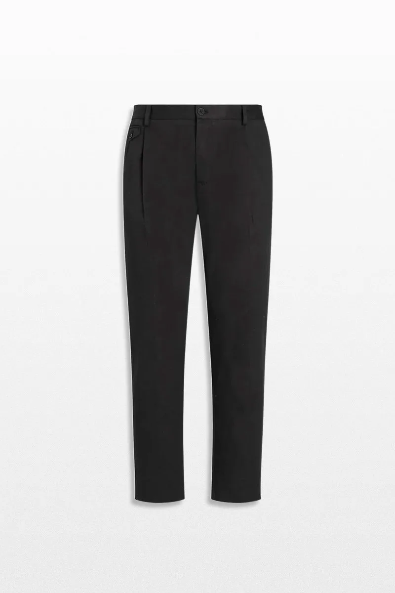 DOLCE&GABBANA Ανδρικό Μαύρο Trousers with Double Darts
