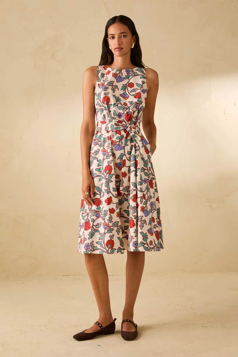 Pennyblack γυναικείο mini φόρεμα με floral print "Pbbemblema" - 2611221203200 Εκρού