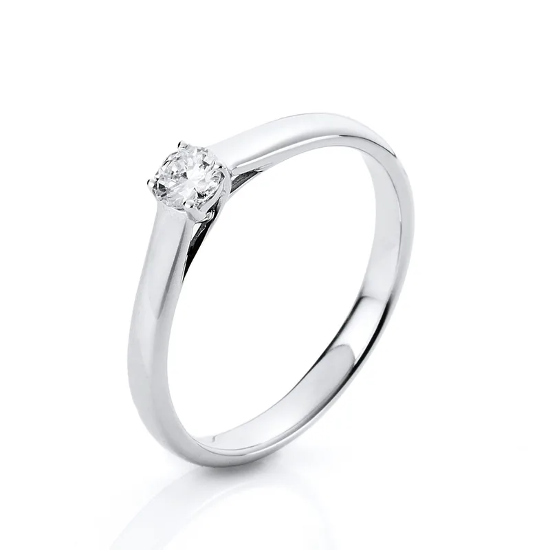 Diamond Group Μονόπετρο Δαχτυλίδι με Διαμάντι Brilliant από Λευκό Χρυσό 18 Καρατίων DDX466
