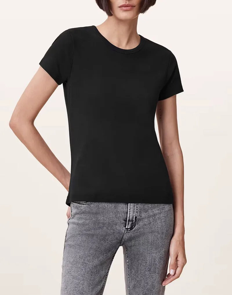 ALL SAINTS STEVIE TEE W194JA-BLACK Black