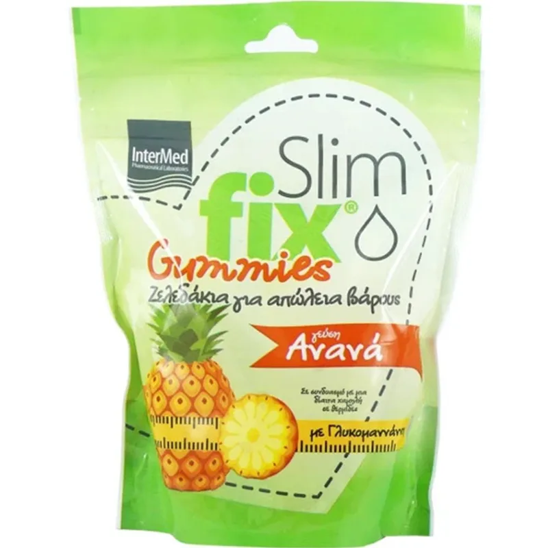 Intermed Slim Fix Gummies Συμπλήρωμα Διατροφής με Γλυκομαννάνη για Απώλεια Βάρους με Γεύση Ανανά 42 Ζελεδάκια