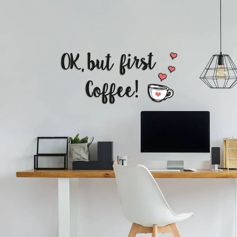 Αφρώδη Αυτοκόλλητα Τοίχου Ango But First Coffee M 54512