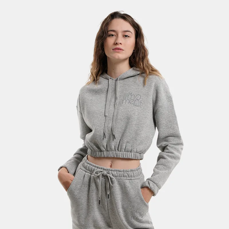 Target Loose Fleece "Moment Loose" Γυναικεία Cropped Μπλούζα με Κουκούλα (9000118377_16321)