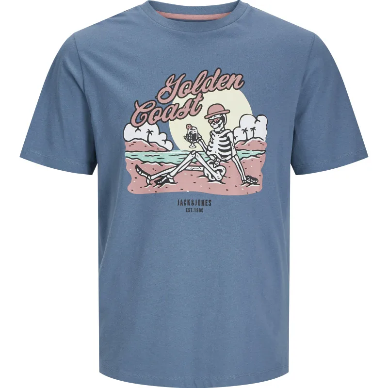 Jack & Jones "Elijah Tee"σε Plus fit γραμμή,με μεταξοτυπία - Oceanview