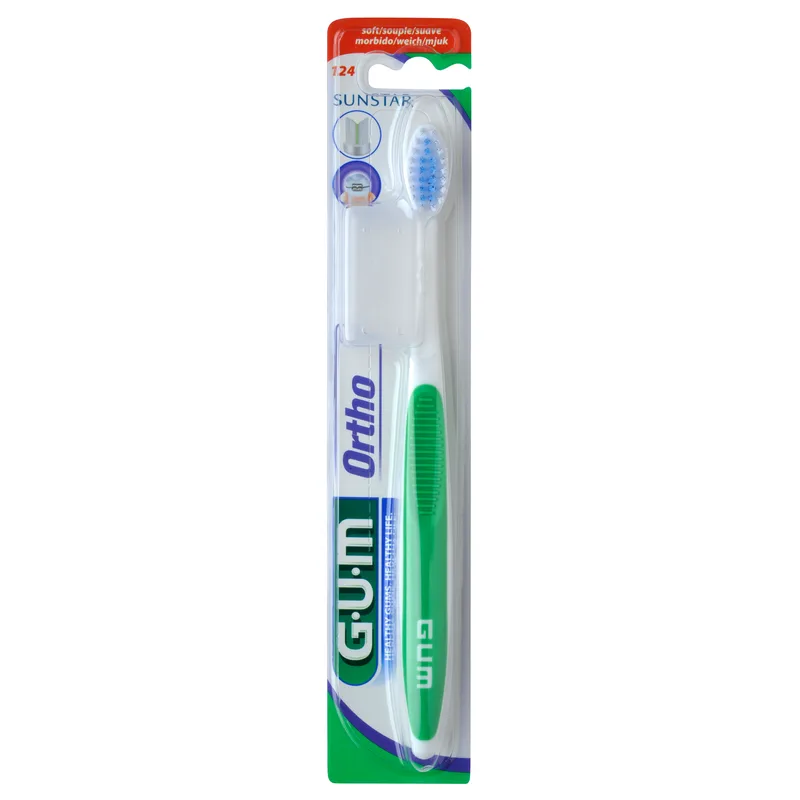 Gum Ortho Soft Toothbrush Πράσινο Μαλακή Οδοντόβουρτσα Κατάλληλη για Καθαρισμό Ορθοδοντικών Μηχανισμών 1 Τεμάχιο, Κωδ 124