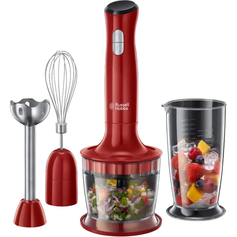 Ραβδομπλέντερ, κοπτήριο και αναδευτήρας Russell Hobbs Desire 24700-56, 500W, 2 ταχύτητες, κόκκινο
