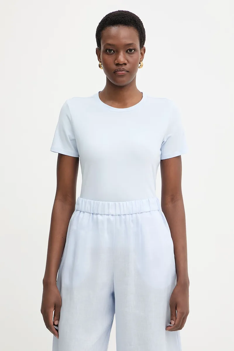MM by Max Mara basic t-shirt γυναικείο βαμβακερό με ελαστάν MULINO