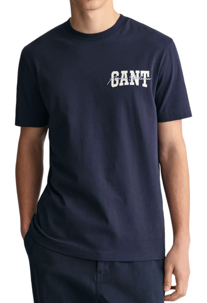 Μπλούζα Κοντομάνικη Gant Logo 2033016-433-EVENING BLUE Ανδρικό