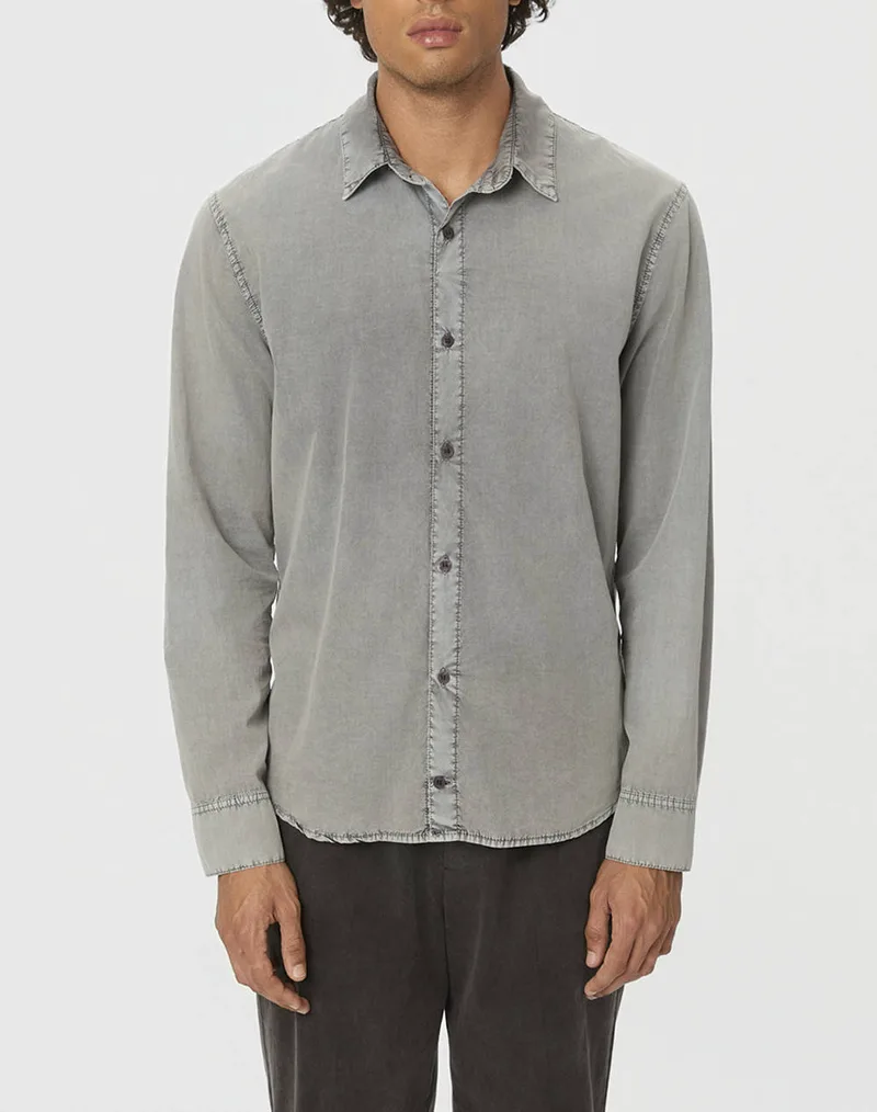DIRTY LAUNDRY REGULAR FIT BUTTONED SHIRT DLMS000139-VINTAGE GREY LightGray