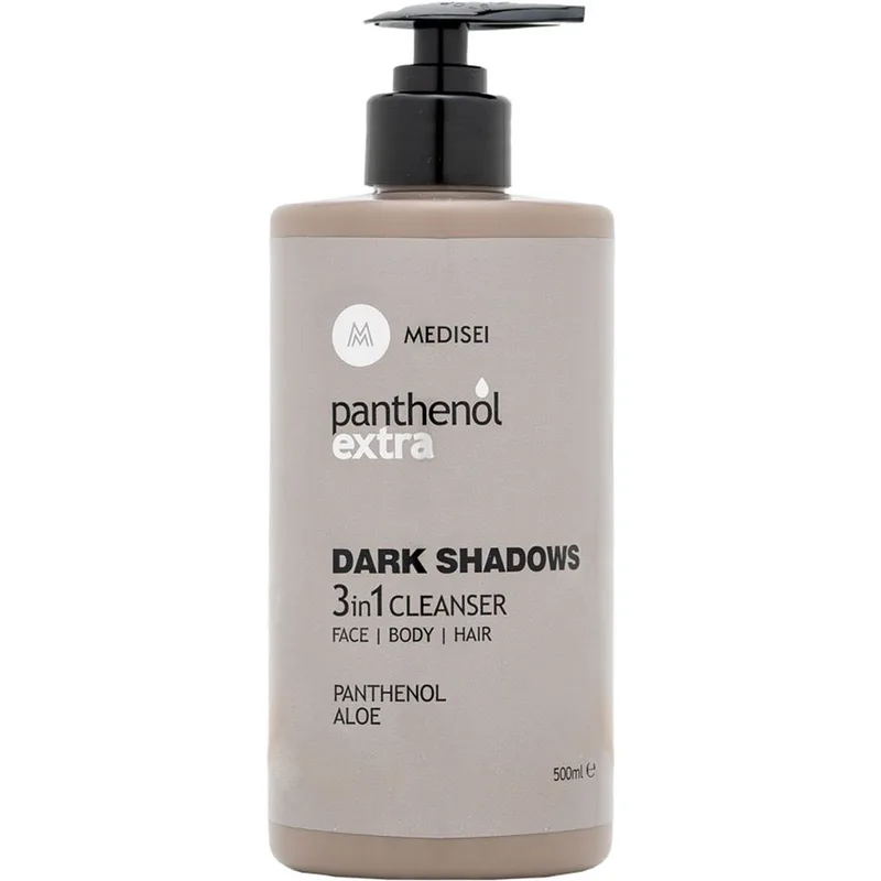 Panthenol Extra Dark Shadows 3in1 Face, Body & Hair Cleanser Ανδρικό Αφρόλουτρο για Πρόσωπο, Σώμα & Μαλλιά με Πικάντικα Αρώματα με Αντλία 500ml