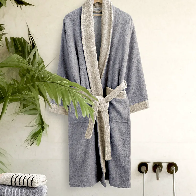 Μπουρνούζι Με Γιακά Nima Ease - Gray / Sand Μπεζ