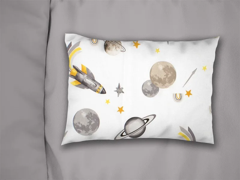 Παιδική Μαξιλαροθήκη Dimcol Space Mission 183 50x70 White-Grey