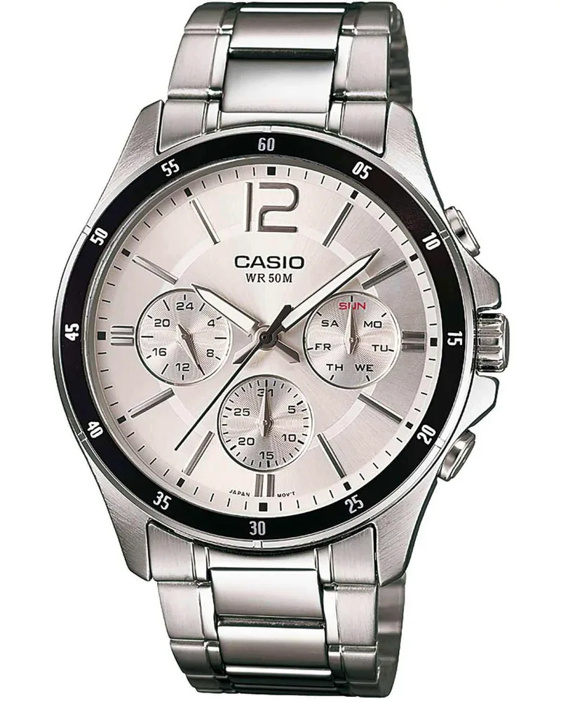 CASIO Collection - MTP-1374PD-7AVEF, Silver case with Stainless Steel Bracelet