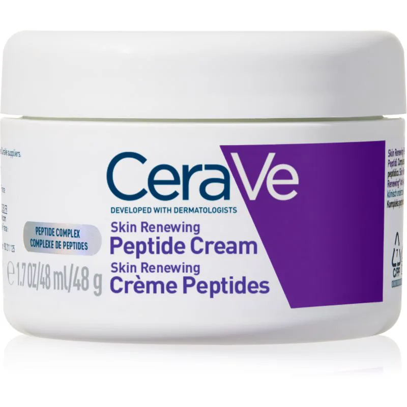 CeraVe Skin Renewing Peptide Cream αναγεννητική κρέμα νύχτας για αποκατάσταση της πυκνότητας της επιδερμίδας 48 γρ