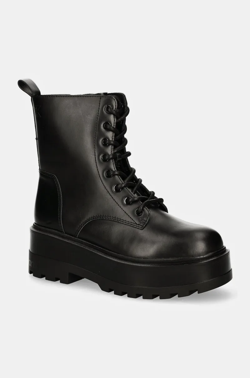 Μποτάκια εργασίας Calvin Klein Jeans FLATFORM HIGH LACE UP MG DL