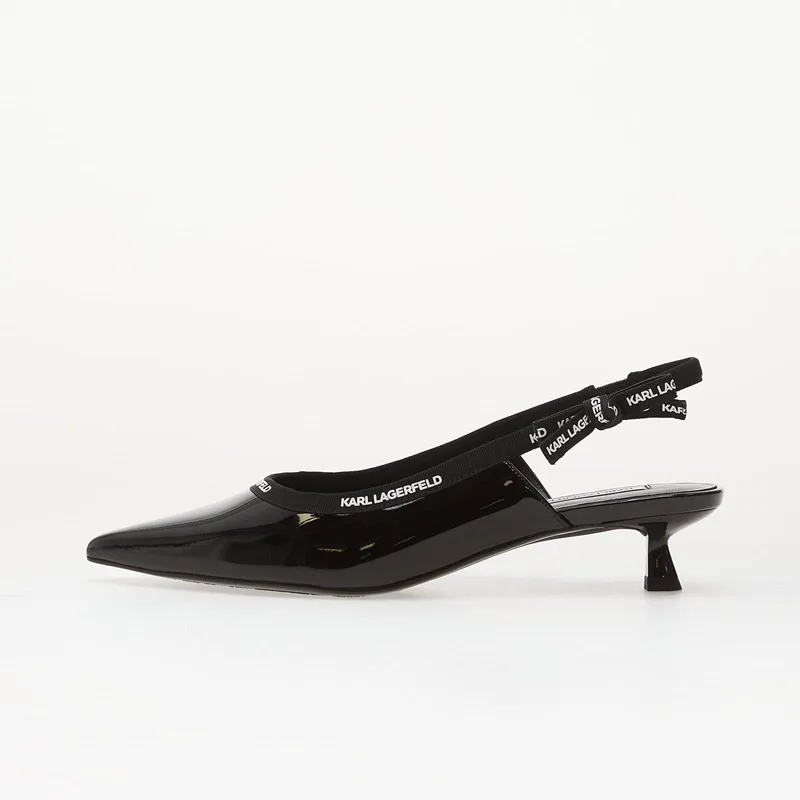 Sneakers Karl Lagerfeld Jeans Pasha Ribbon Sling Black Patent Lthr EUR 36
