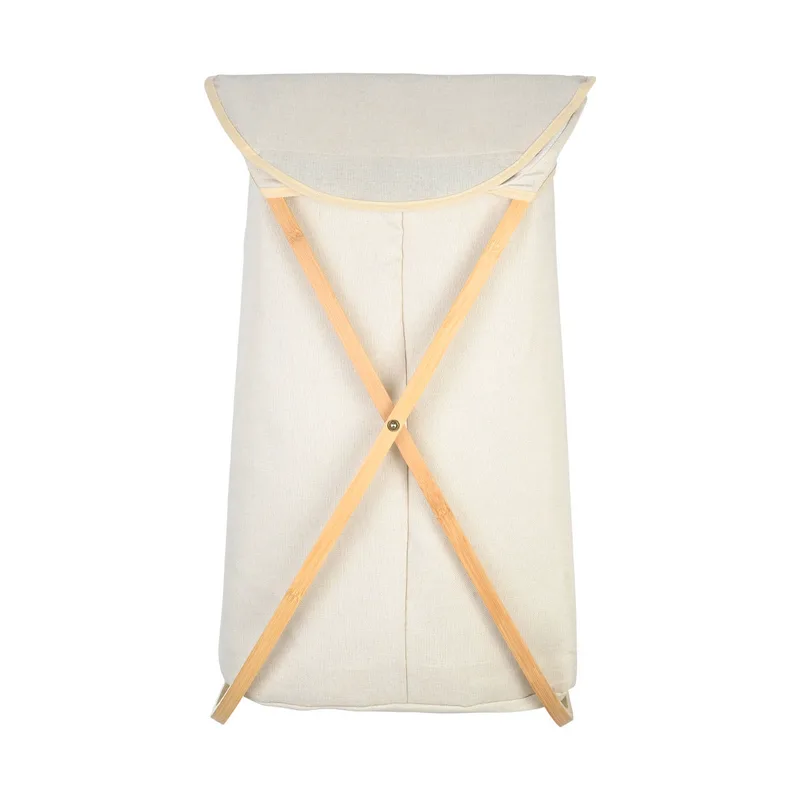 Καλάθι Απλύτων Πτυσσόμενο Bamboo-Polyester Μπεζ Essentials Estia 40x40x70εκ. 02-18627 (Ύφασμα: Polyester, Υλικό: Bamboo, Χρώμα: Μπεζ) - estia - 02-18627