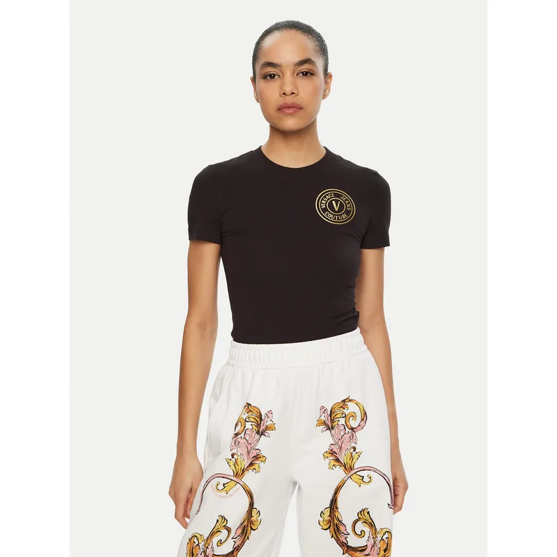 Versace Jeans Couture T-Shirt 78HAHT00 Μαύρο Regular Fit