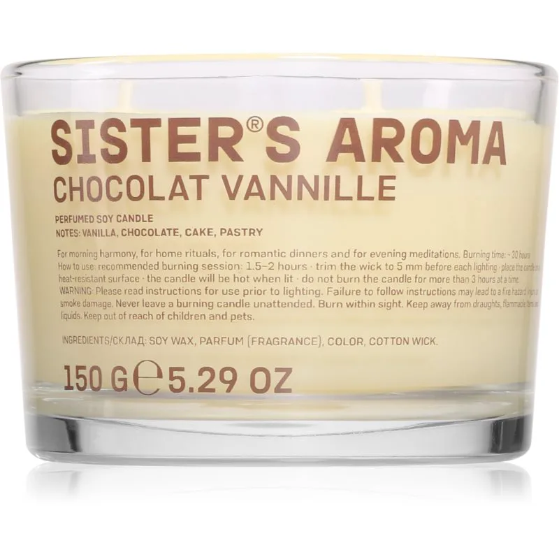 Sister's Aroma Chocolat Vannille αρωματικό κερί 150 γρ