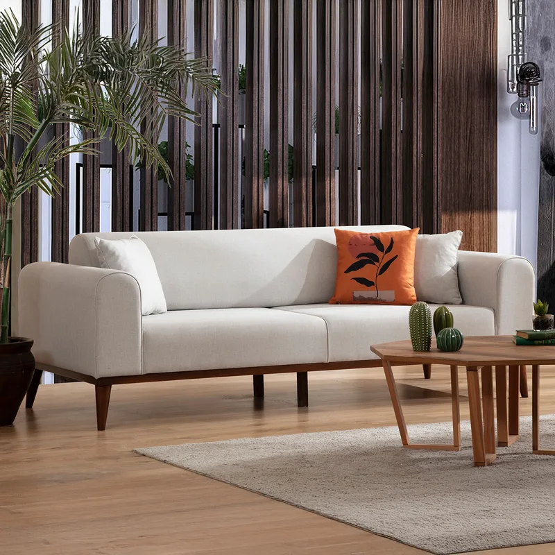 Τριθέσιος Καναπές-Κρεβάτι Cofi 3 Seater - Cream 560Are2906 (90x80x222)