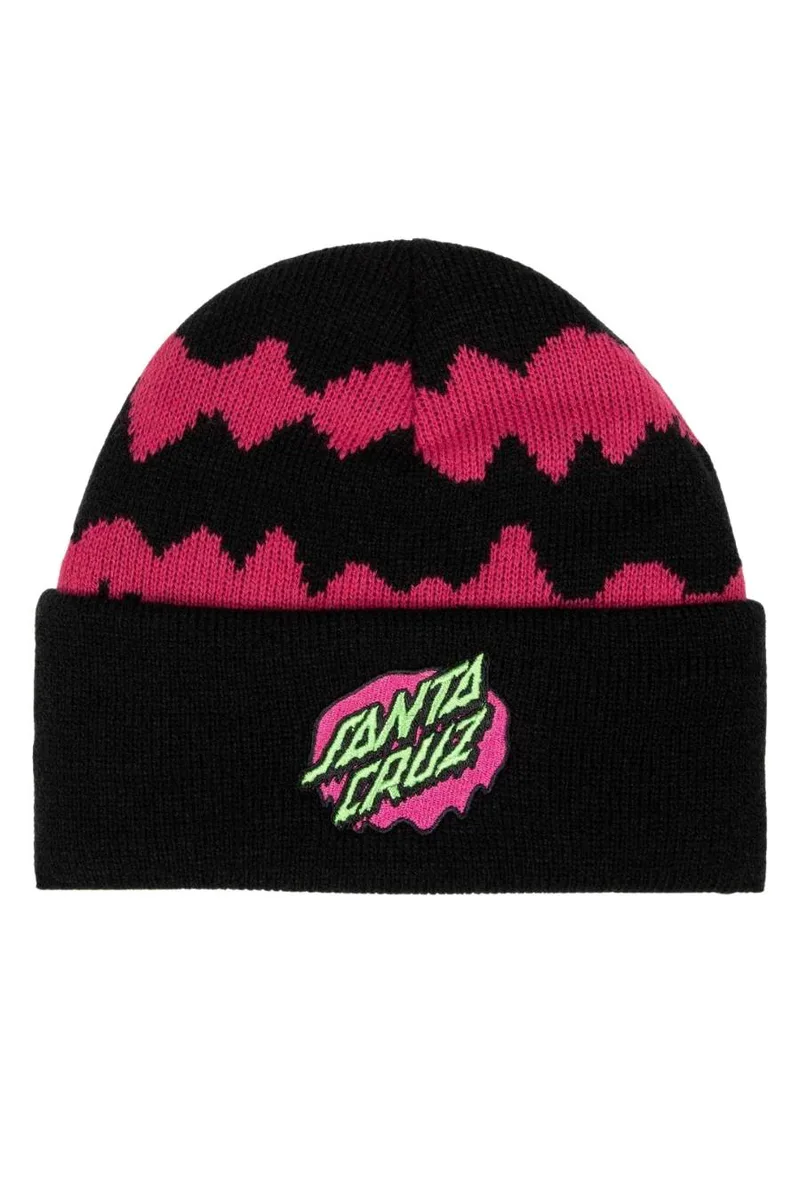 SANTA CRUZ Παιδικός Σκούφος Slime Stripe Beanie - Φούξια/Μαύρος-SCA-YBE-0009