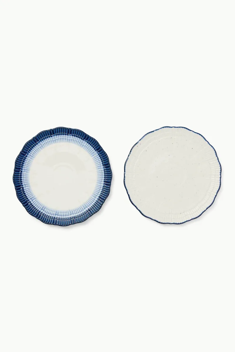 Coincasa πορσελάνινο πιάτο 21 cm - 006813753 Λευκό - Μπλε