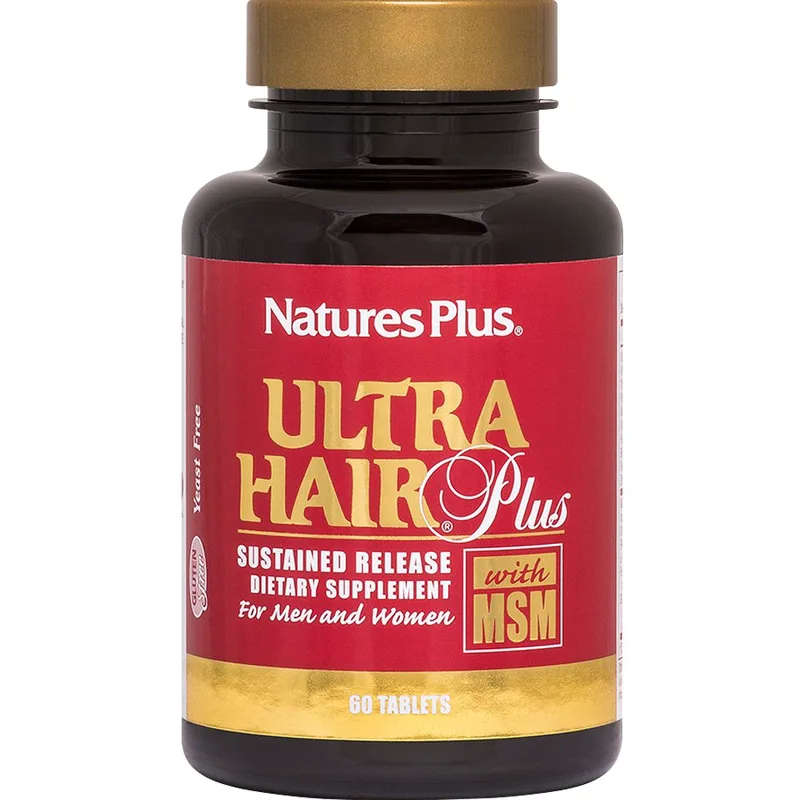 Natures Plus Ultra Hair Plus Συμπλήρωμα Διατροφής Βιταμινών, Μετάλλων & Ιχνοστοιχείων για Ενδυνάμωση της Τρίχας & του Τριχοθήλακα Κατά της Τριχόπτωσης 60tabs