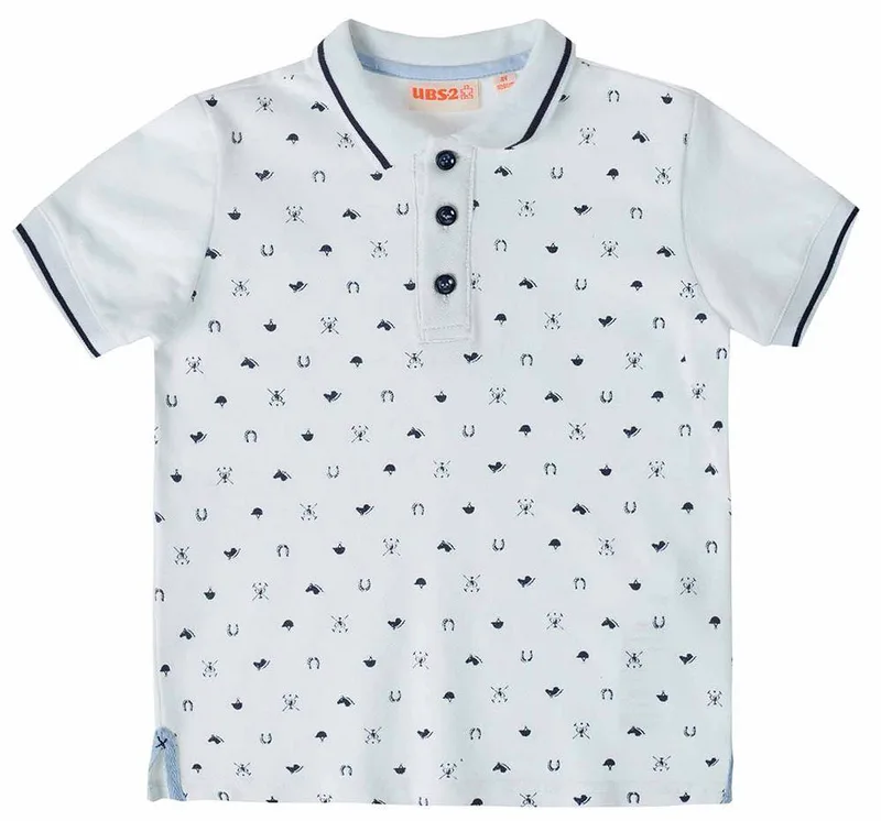 POLO T-SHIRT UBS2 E219342-999 ΛΕΥΚΟ/ΜΠΛΕ (2 ΕΤΩΝ)-(92 CM)