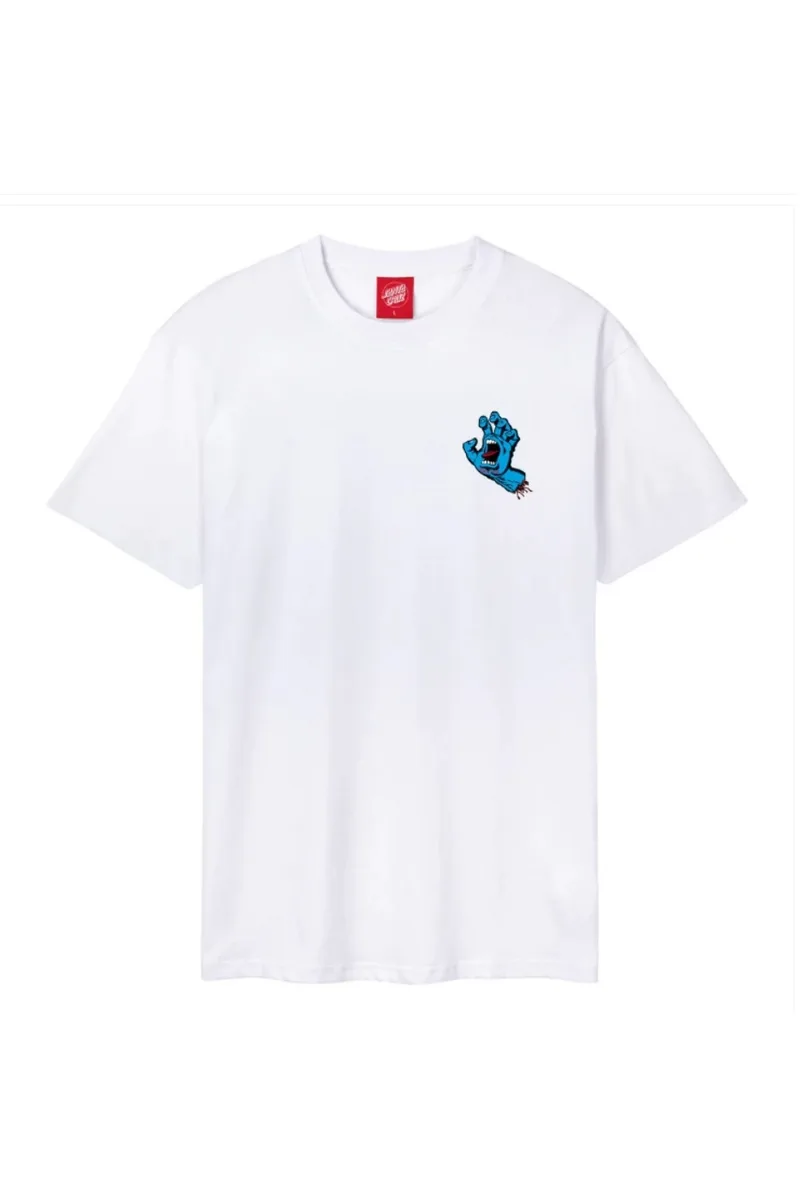 SANTA CRUZ T-Shirts Screaming Hand Chest T-Shirt - WHITE-SCA-TEE-11055-WHITE