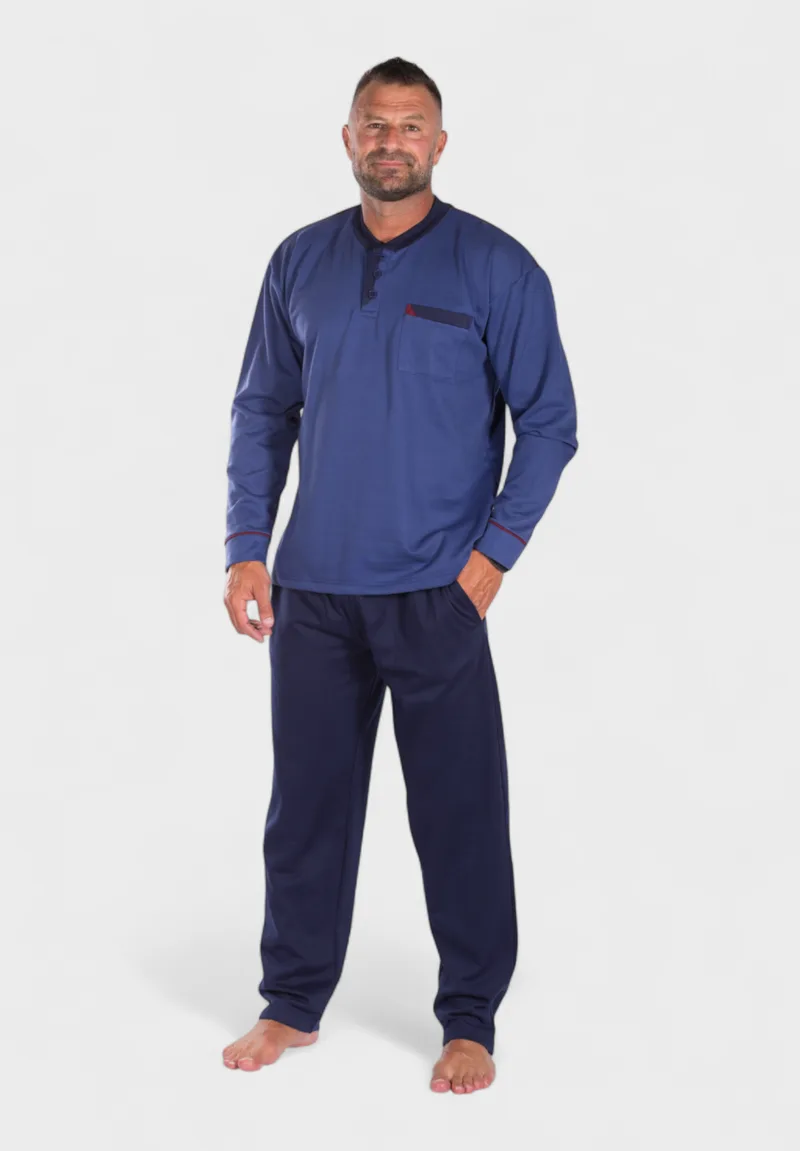 Πιτζάμα ανδρική φούτερ Collection Winter Colors Μπλέ CL2670-3-Μπλε