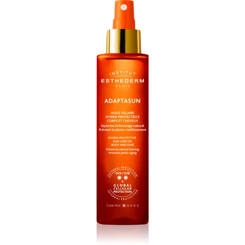 Institut Esthederm Adaptasun Sun Care Oil αντηλιακό λάδι για σώμα και μαλλιά Μεσαία προστασία από τον ήλιο 150 ml