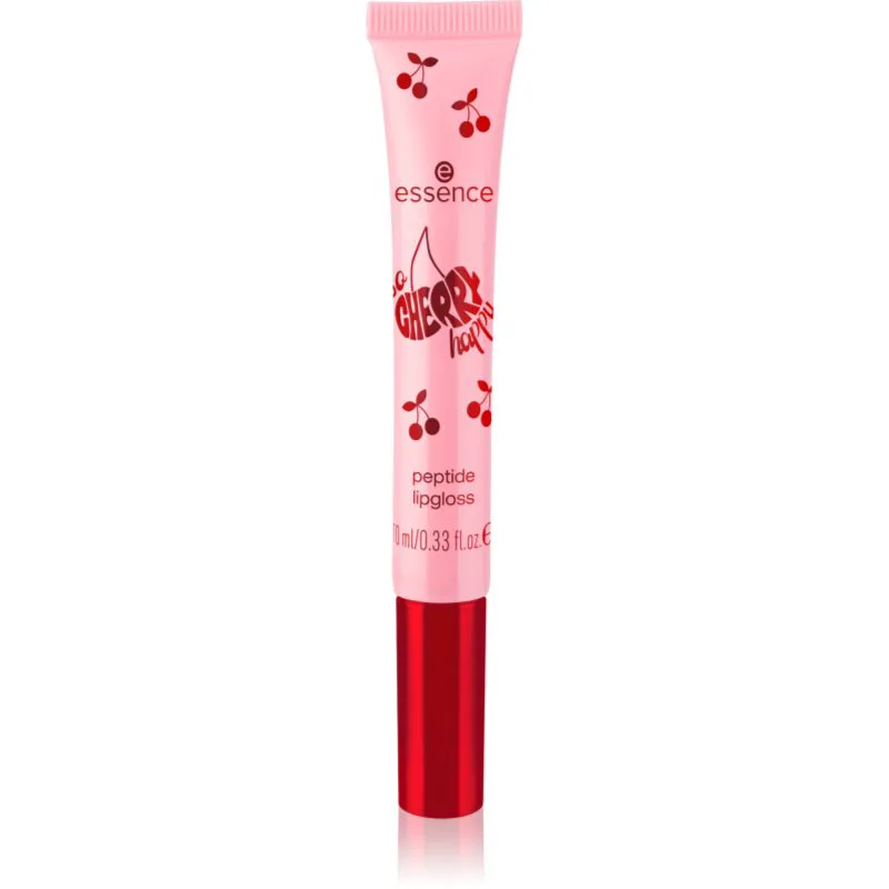 essence SO CHERRY happy λιπ γκλος με πεπτίδια απόχρωση 02 Cherry, Cherry Baby! 10 ml