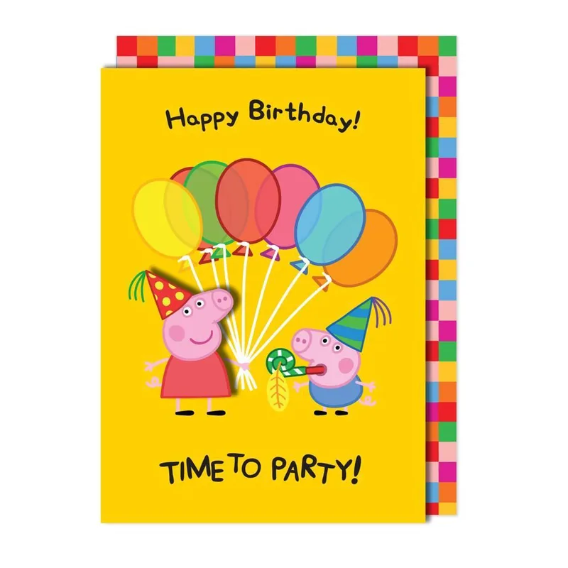 Ευχετήρια Κάρτα Γενεθλίων ''Happy Birthday, Time to Party!" - Peppa Pig, George PP008