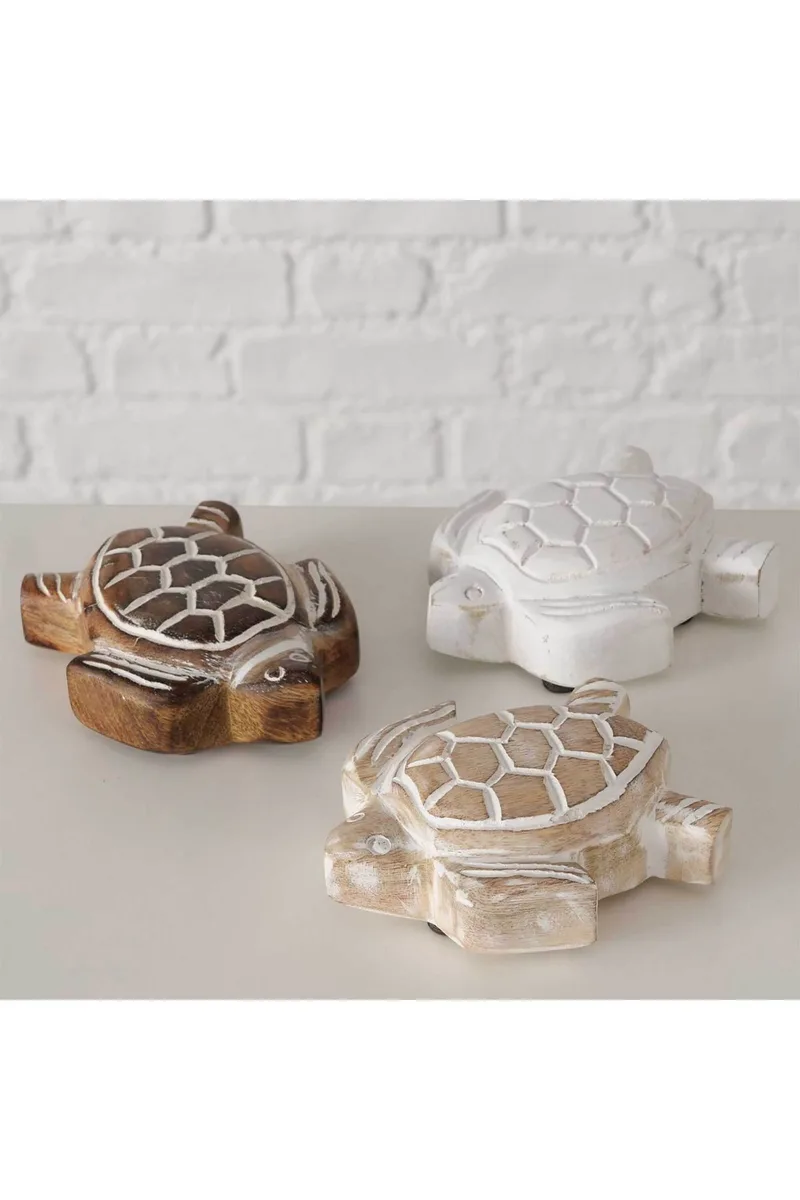DOMUS HOMUS διακοσμητική ξύλινη χελώνα "Turtles" 12 x 9 x 4 cm - 20-24-129