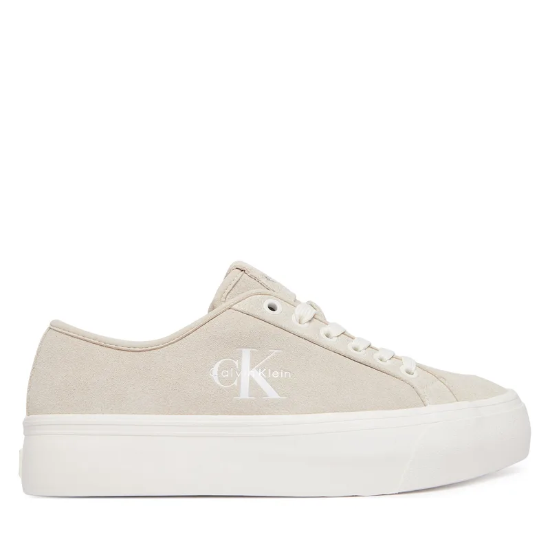 Αθλητικά Calvin Klein Vulc Flatf Laceup Suede HW0HW03088 Μπεζ