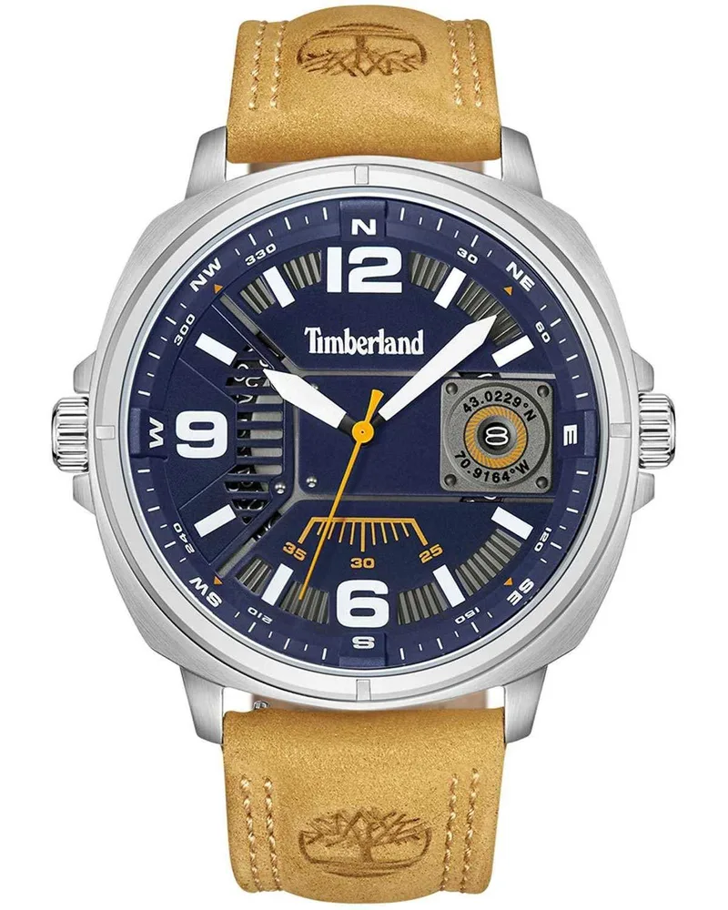 TIMBERLAND Breakheart - TDWGB2201404, Silver case with Brown Leather Strap