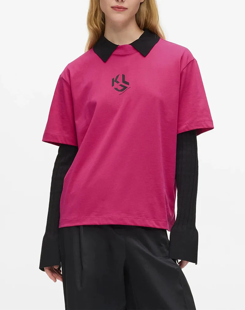 KARL LAGERFELD JEANS KLJ REG MONOGRAM TEE B1W17086-521 Purple