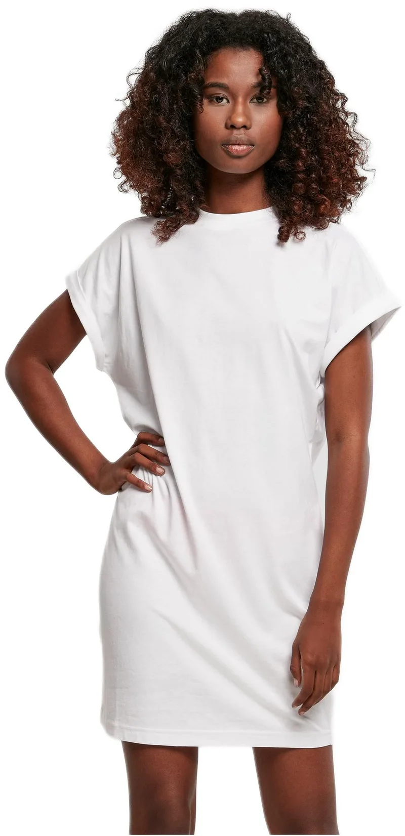 Ladies Rainbow Tee Dress Urban Classics TB4793-00220 white