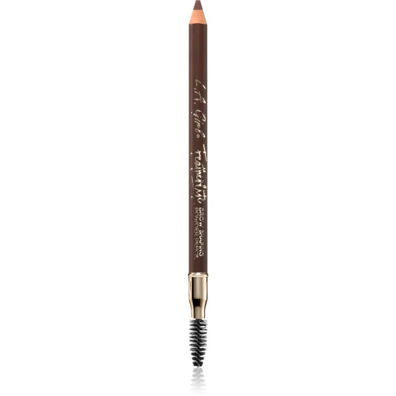 L.A. Girl Cosmetics Featherlite μακράς διαρκείας μολύβι για τα φρύδια με βούρτσα απόχρωση Medium Brown 1.1 γρ