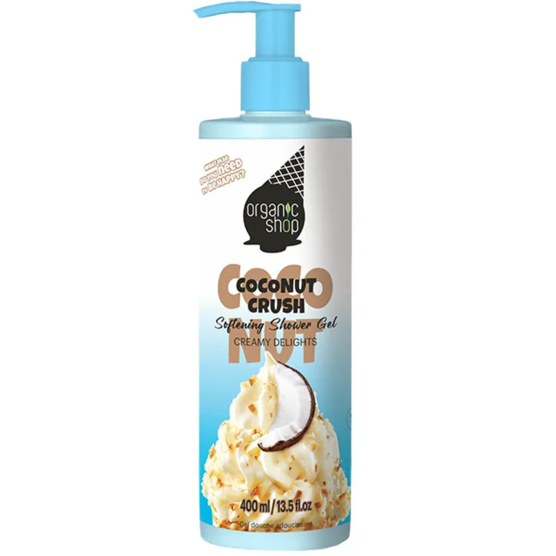 Organic Shop Ice Cream Coconut Crush Body Shower Gel Ενυδατικό Αφρόλουτρο με Υπέροχο Τροπικό Άρωμα Καρύδας με Αντλία 400ml
