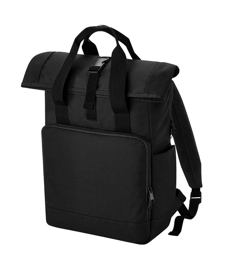 Roll-Top Laptop Backpack Recycled Bag Base BG118L Black