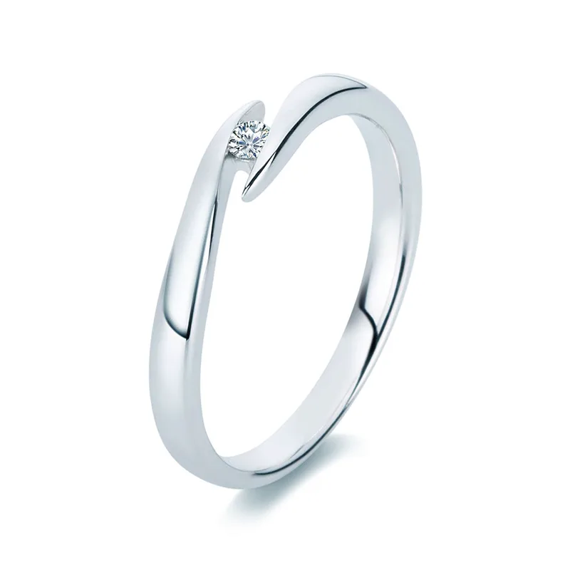 Diamond Group Μονόπετρο Δαχτυλίδι με Διαμάντι Brilliant από Λευκό Χρυσό 18 Καρατίων DDX408