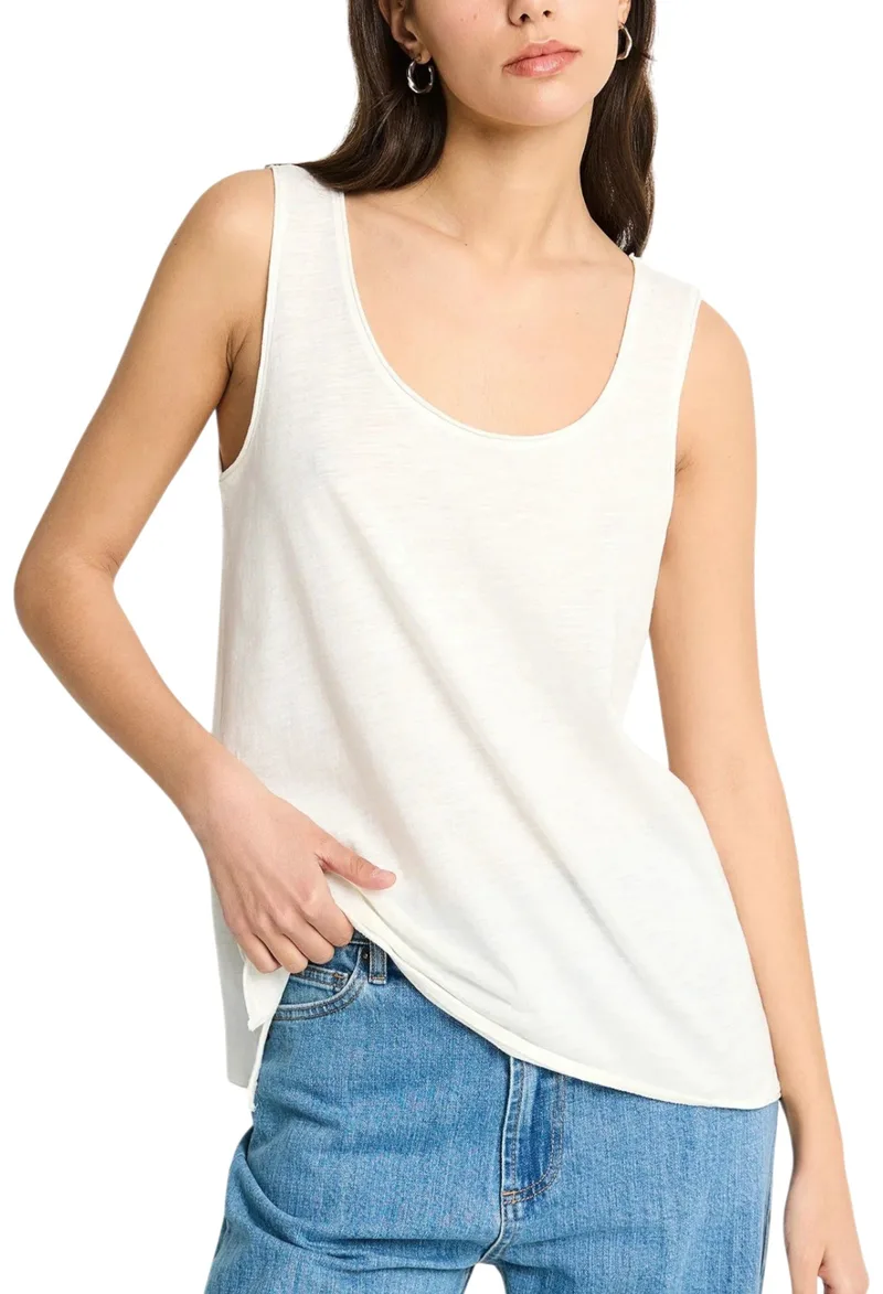 Μπλούζα Αμάνικη Funky Buddha Tank Top FBL013-108-04-OFF WHITE Γυναικείο