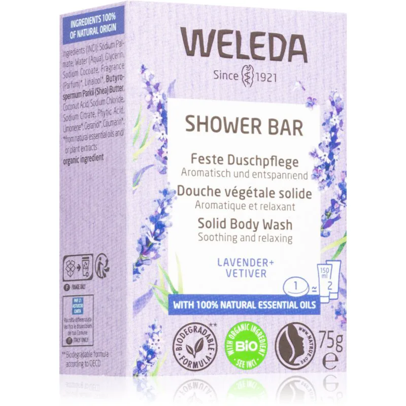 Weleda Shower Bar Lavender Μπάρα σαπουνιού με λεβάντα 75 γρ