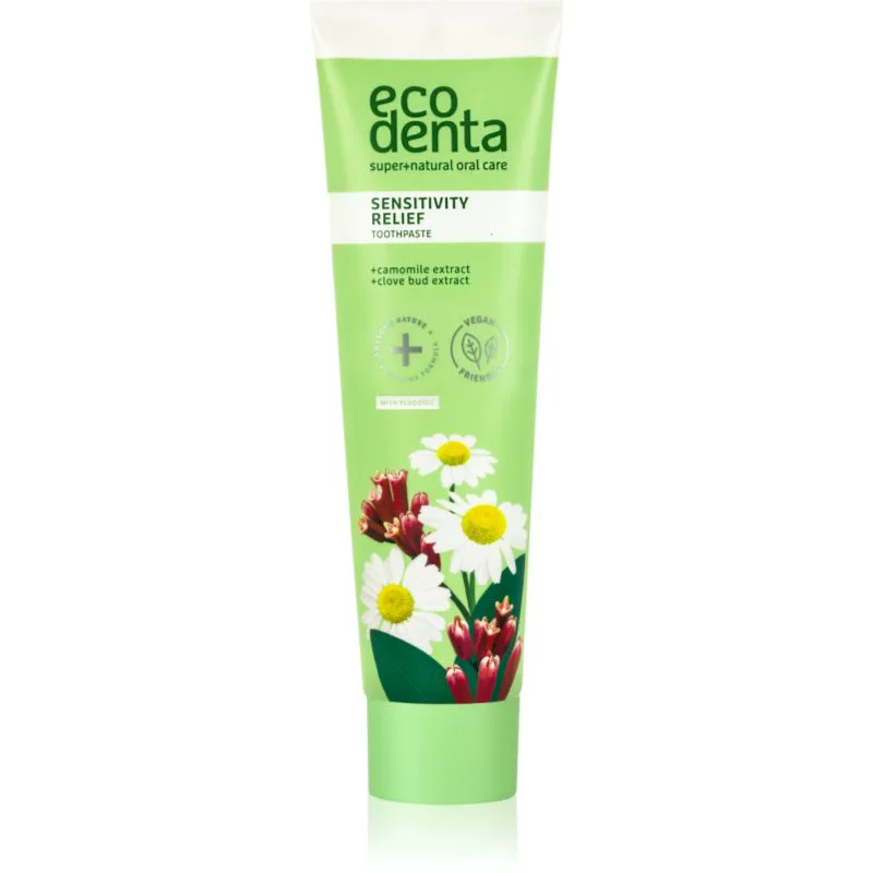 Ecodenta Green Sensitivity Relief οδοντόκρεμα για ευαίσθητα δόντια με φθόριο γεύση Chamomile/Clove 100 ml