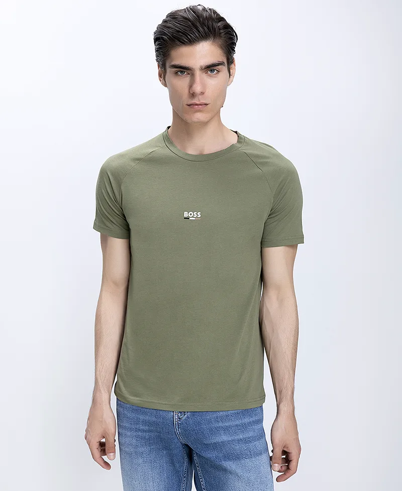 Boss Ανδρικό T-Shirt Βαμβακερό Με Logo Slim Fit