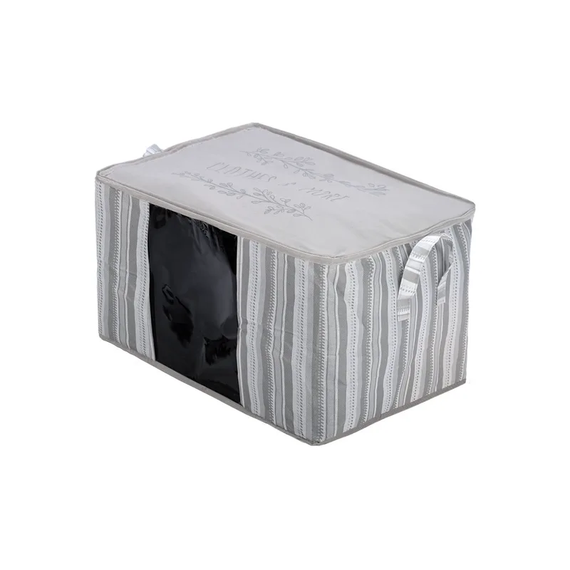ESTIA ΘΗΚΗ ΑΠΟΘΗΚΕΥΣΗΣ NON WOVEN ΥΦΑΣΜΑΤΙΝΗ 60x45x35cm ΜΕ ΠΑΡΑΘΥΡΟ