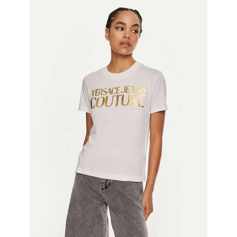 Versace Jeans Couture T-Shirt 77HAHT01 CJ00T Λευκό Regular Fit